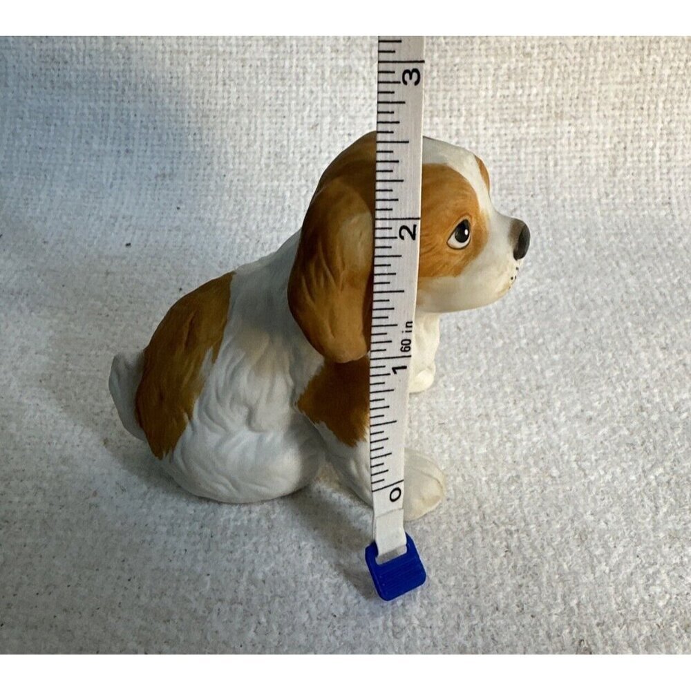 VTG Homco 1980’s Pair Of Ceramic White And Brown King Charles Spaniel Figurines - Picture 5 of 6